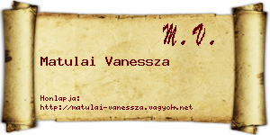 Matulai Vanessza névjegykártya